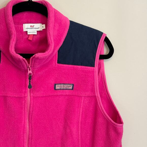 Vineyard Vines Sweater Vest Womens XL Pink Sleeveless Shep Fleece Zip Nautical - Picture 3 of 8